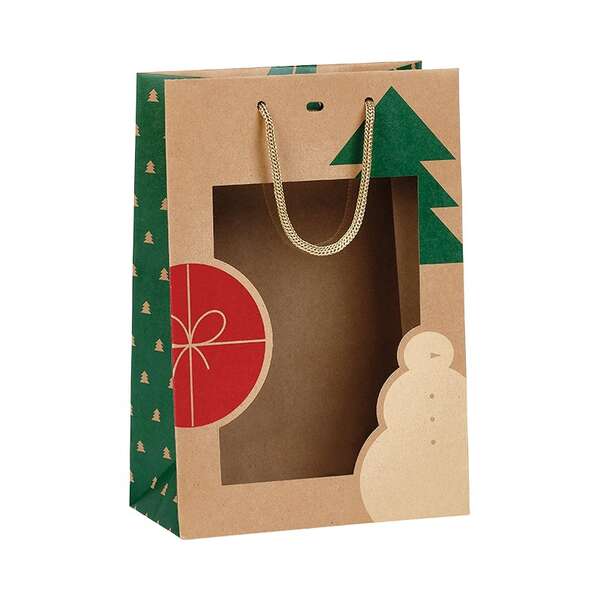 Immagine del prodotto Sacchetto di carta kraft NATALE NATURA Finestra