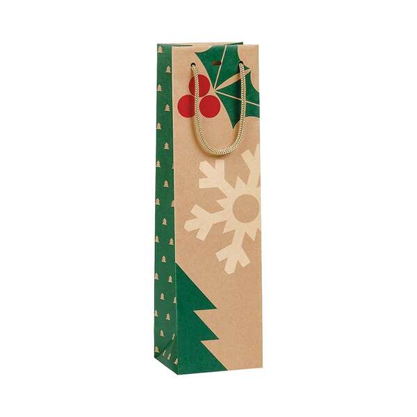 Immagine del prodotto Sacchetto di carta kraft, 1 bottiglia, NOEL NATURE