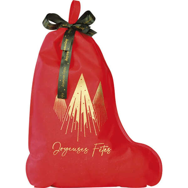 Immagine del prodotto Borsa a Forma di Calza di Natale in Polipropilene TNT Rosso/Oro