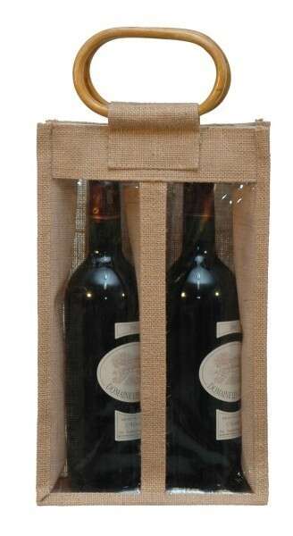 Immagine del prodotto Borsa in iuta 2 bottiglie 75 cl + finestre