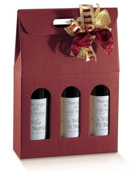 Immagine del prodotto Scatola cartone Milano Bordeaux 3 bottiglie