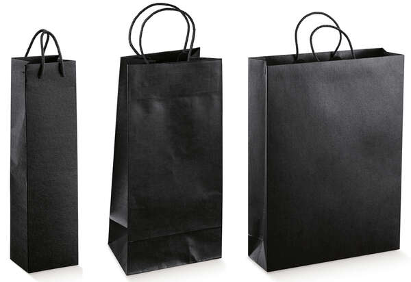 Immagine del prodotto Sacchetti Kraft Collezione SETA NERO 1, 2, 3 bottiglie