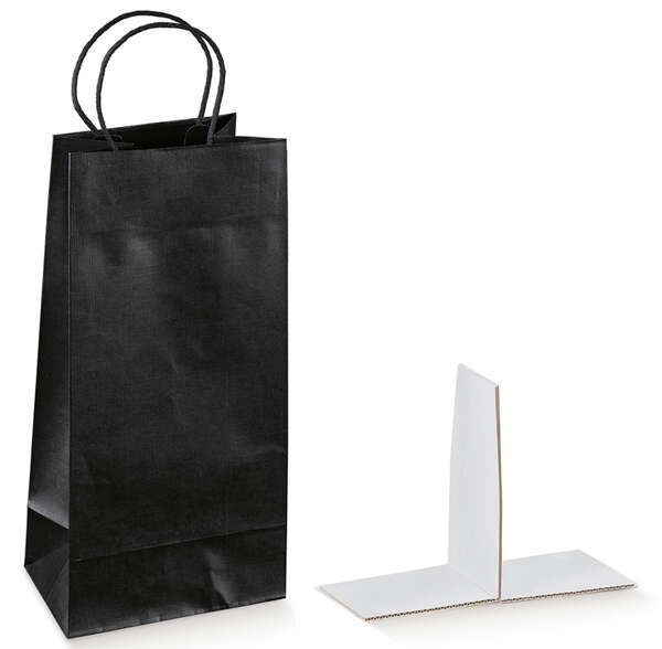 Immagine del prodotto Sacchetti Kraft Collezione SETA NERO 1, 2, 3 bottiglie