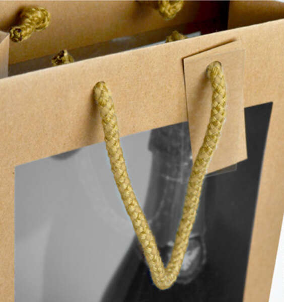 Immagine del prodotto Borsa in carta kraft 1 e 2 bottiglie - doppia finestra