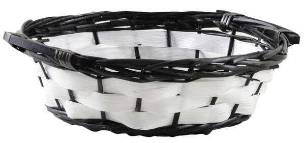 Immagine del prodotto Cestino rotondo in vimini e legno