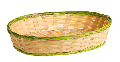 Cestino bamb - bordo verde  : Cestini
