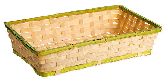 Cestino bamb - bordo verde : Cestini