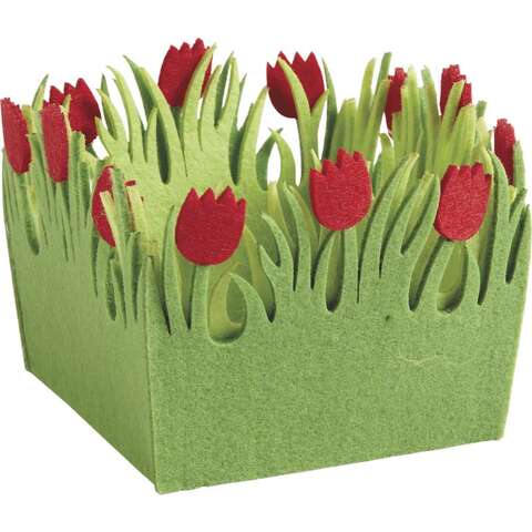 Mini quadrato tulipano feltro cestino  : Cestini